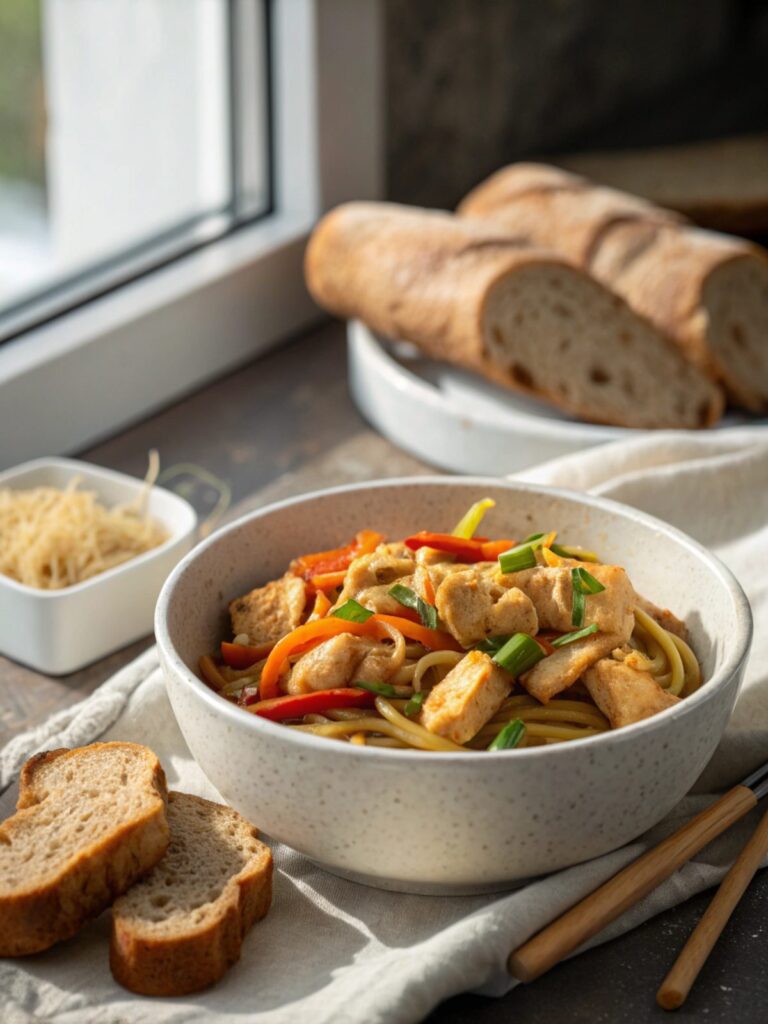 Delicious finished dish of Skillet Chicken and Ginger Recipe, colorful and inviting.