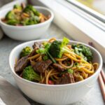 SEO-friendly alt text describing the featured image of Beef Broccoli Lo Mein.