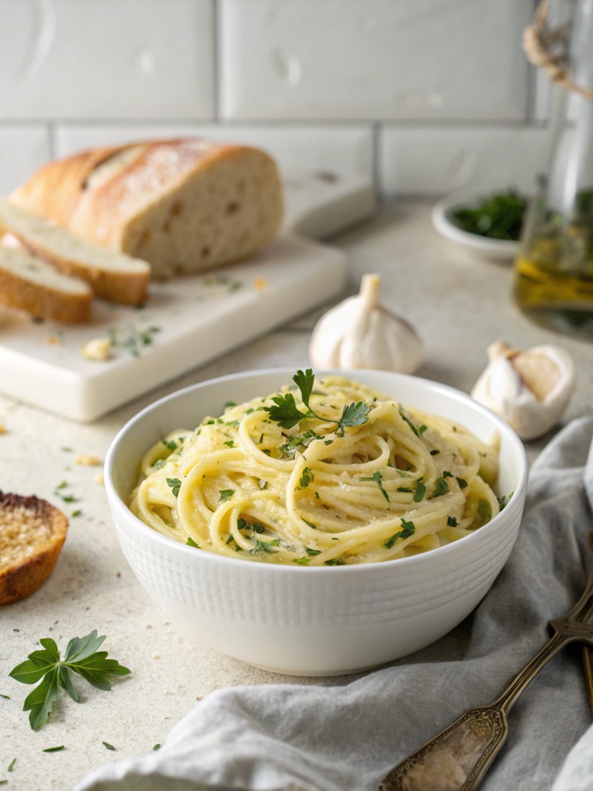 Featured image showcasing creamy garlic butter pasta