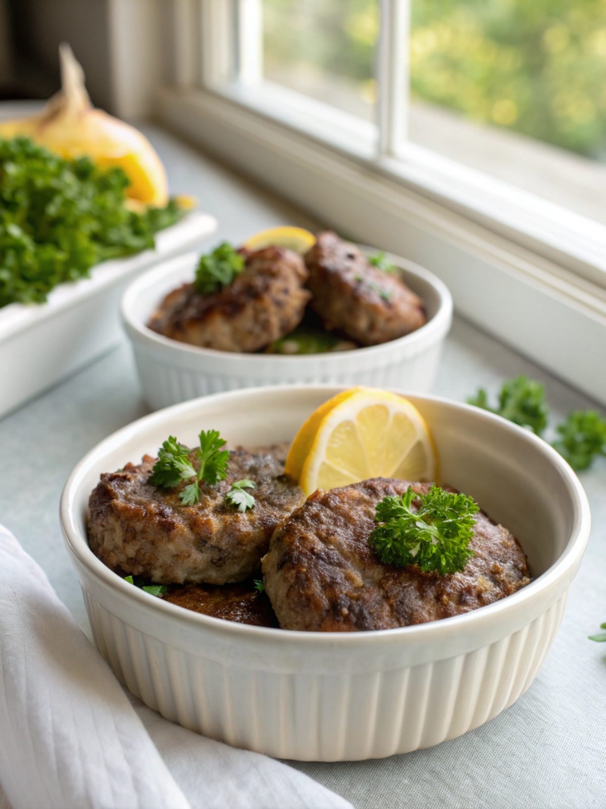 A delectable hamburger steak patties recipe served with gravy and sides
