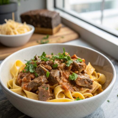 Delicious Sirloin Stroganoff Recipe, featuring creamy and tender beef.