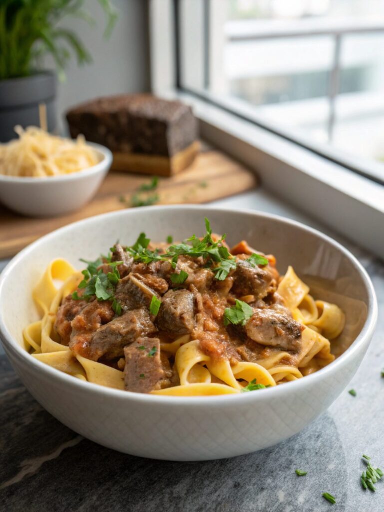 Delicious Sirloin Stroganoff Recipe, featuring creamy and tender beef.
