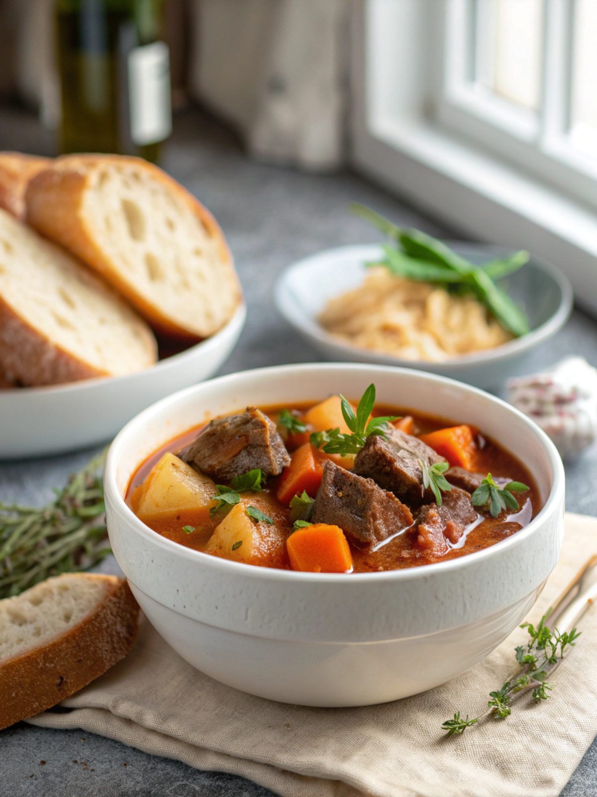 Delicious easy beef stew in a bowl, showcasing tender beef and hearty vegetables