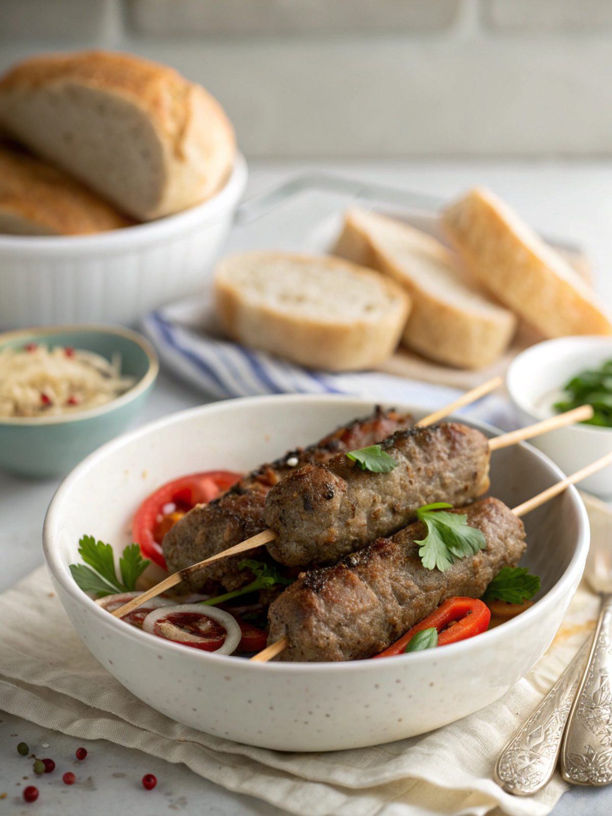 SEO-friendly alt text describing the featured image of Ground Beef Kafta Kebabs