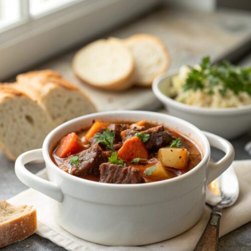 Hearty Crockpot Beef Stew Recipe in a bowl