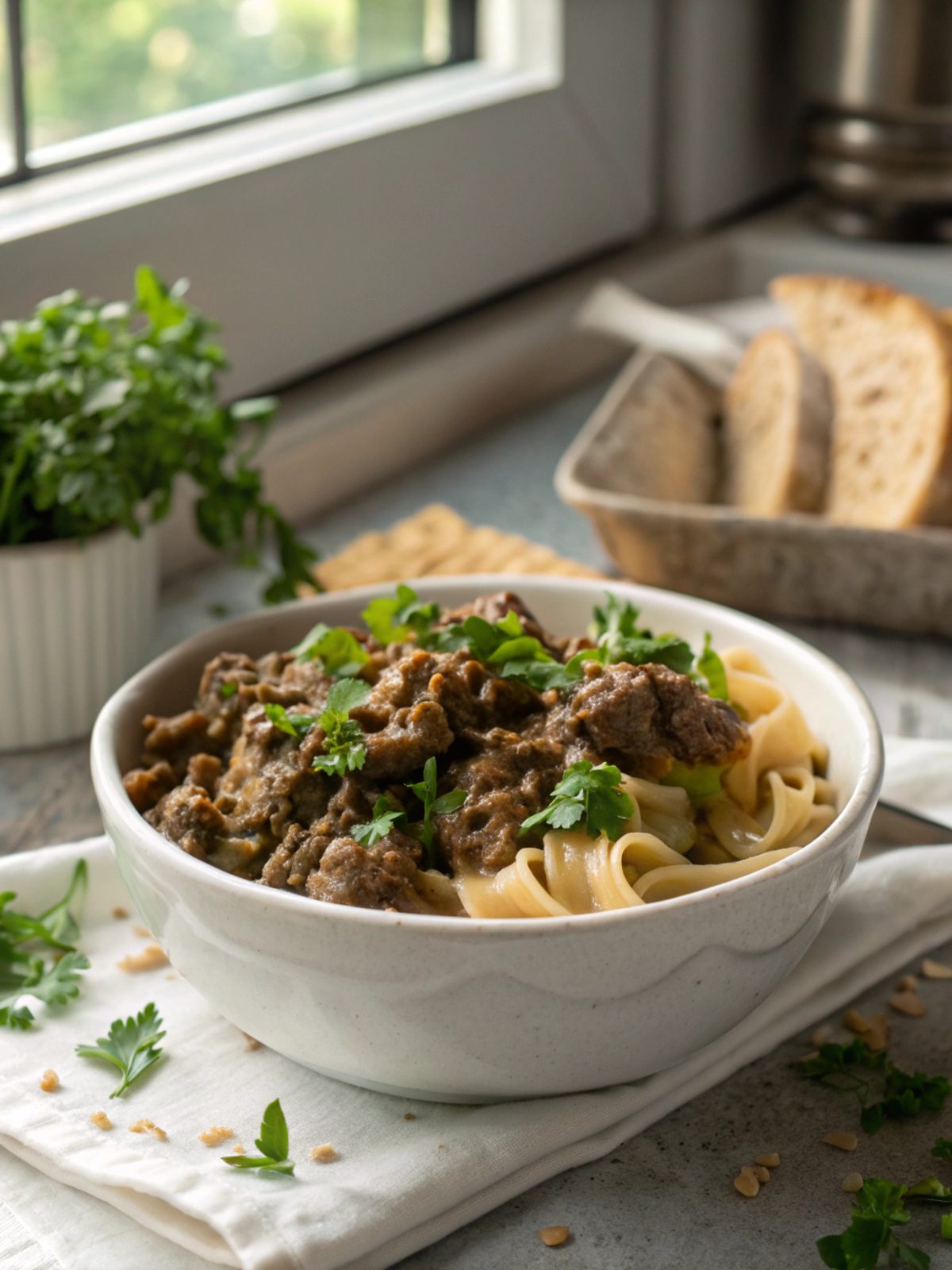 Ground Beef Stroganoff featured image showing the final dish