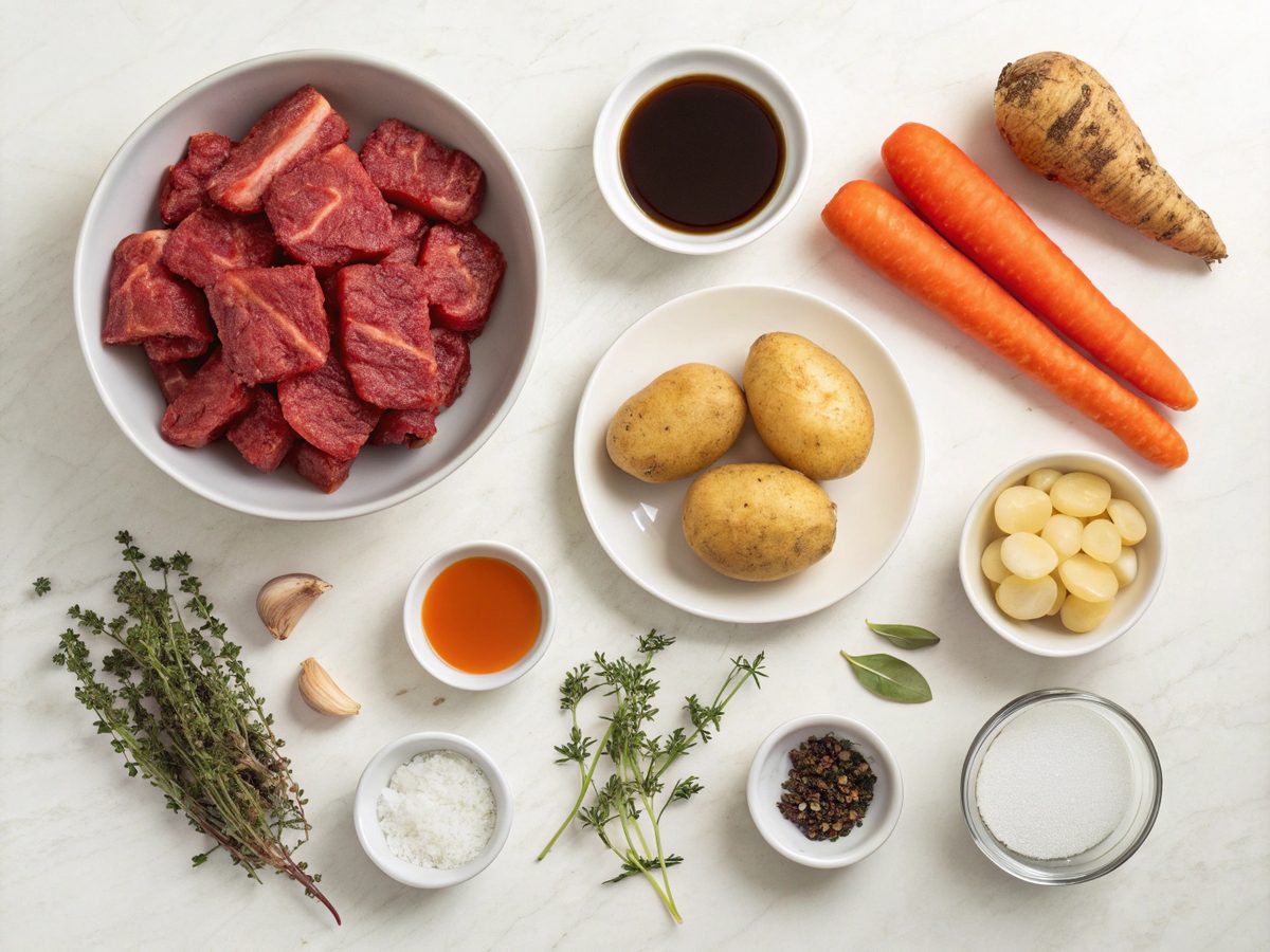 Ingredients for Slow Cooker Irish Beef Stew