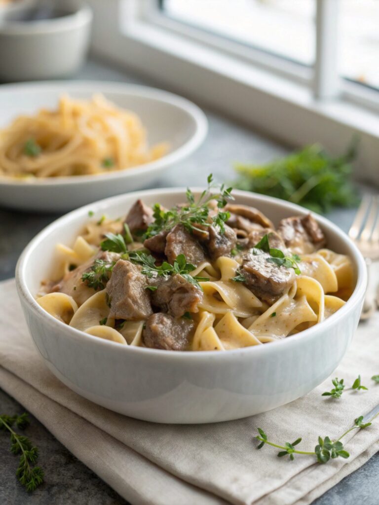 SEO-friendly alt text for featured image of creamy beef stroganoff