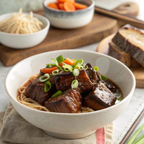 Featured image of Korean Braised Short Ribs served in a bowl
