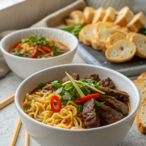 Showcasing our rich and savory beef ramen noodles recipe