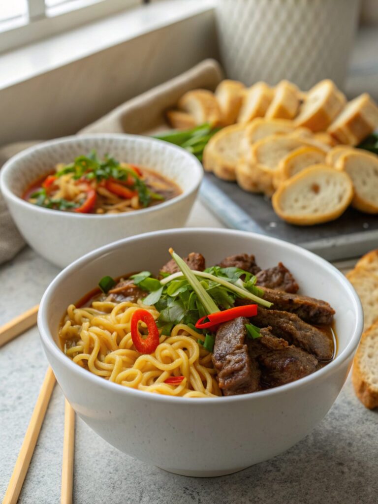 Showcasing our rich and savory beef ramen noodles recipe