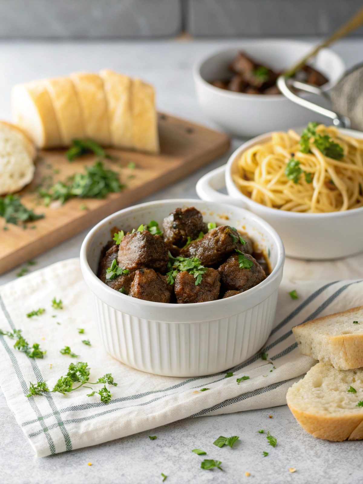 Feature image of delicious garlic butter beef bites served hot.