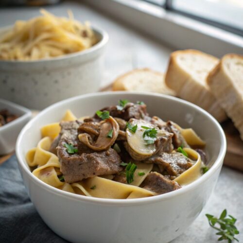 Featured image of Shaved Beef Stroganoff with Mushrooms