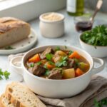 Featured image displaying a savory slow cooker Irish beef stew dish.