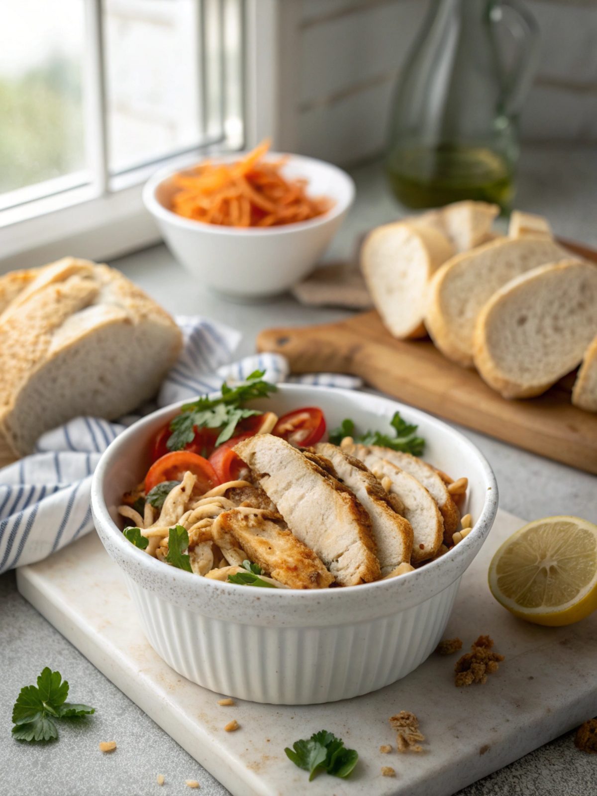 Delicious air fryer shredded chicken breast with a juicy and flavorful texture.