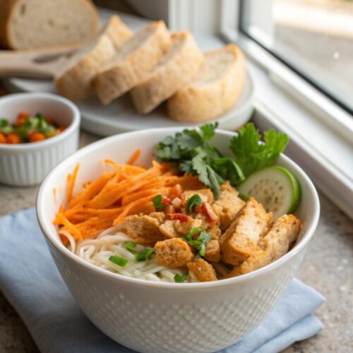 A beautifully styled image of the Bang Bang Chicken Bowl Recipe, showcasing vibrant colors and textures