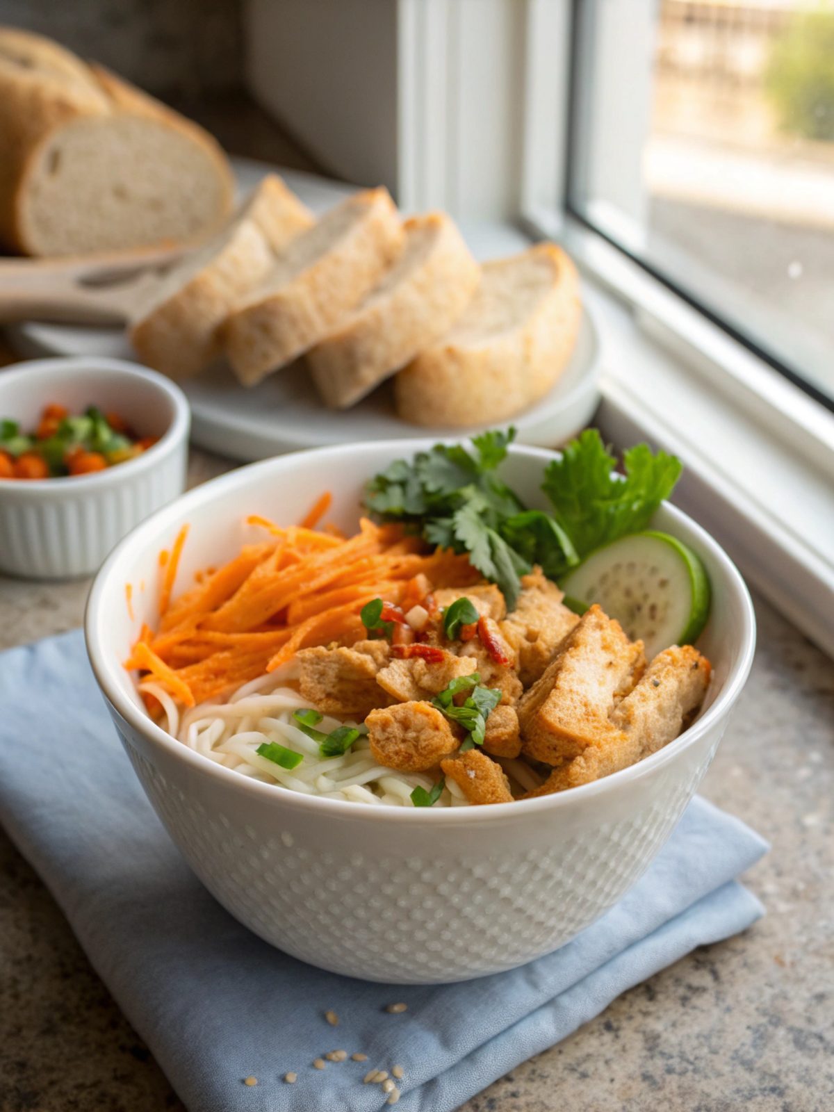 A beautifully styled image of the Bang Bang Chicken Bowl Recipe, showcasing vibrant colors and textures