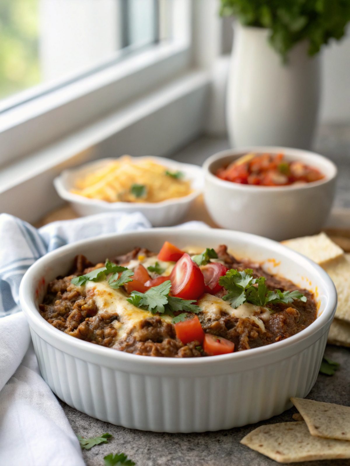 A vibrant featured image of Beef Enchilada Skillet ready to serve.