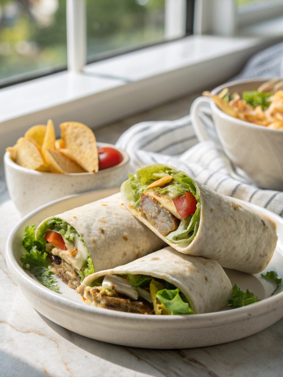 A delightful view of freshly prepared Big Mac Wraps ready to be enjoyed.