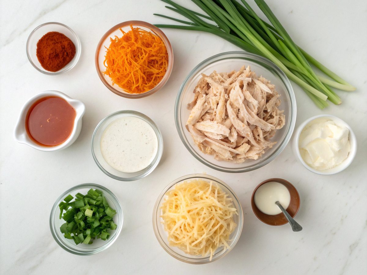Ingredients for Buffalo Chicken Dip Recipe