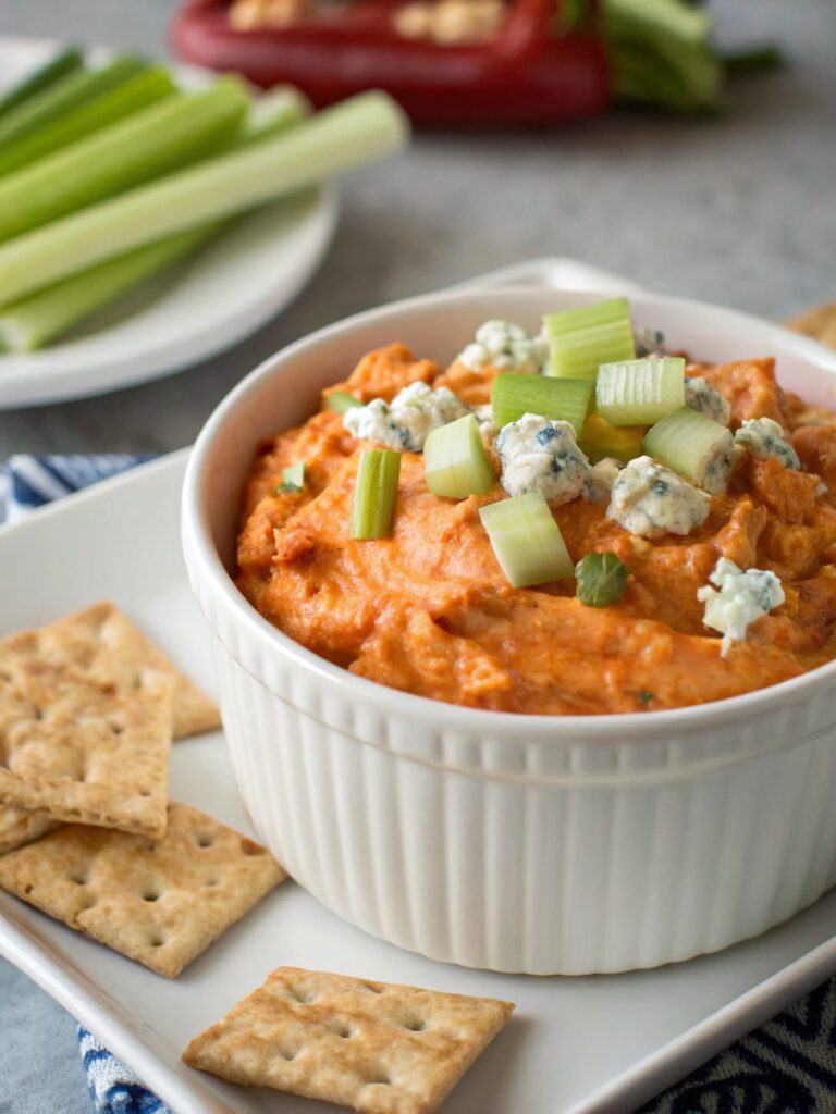 SEO-friendly alt text describing the featured image, including the Buffalo Chicken Dip Recipe