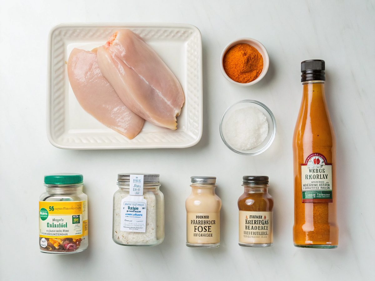 Ingredients needed for Buffalo Ranch Chicken Bites.