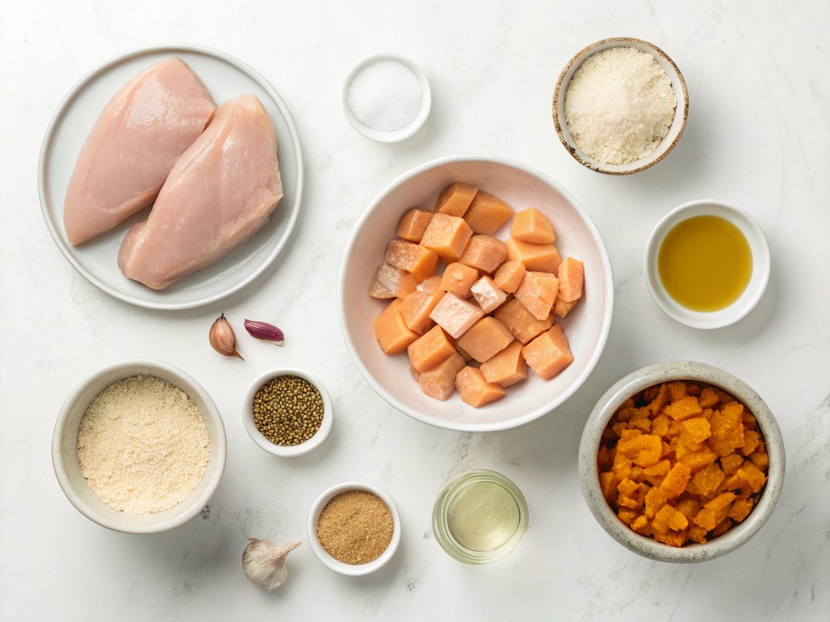 Ingredients for Chicken Sweet Potato Rice Bowl