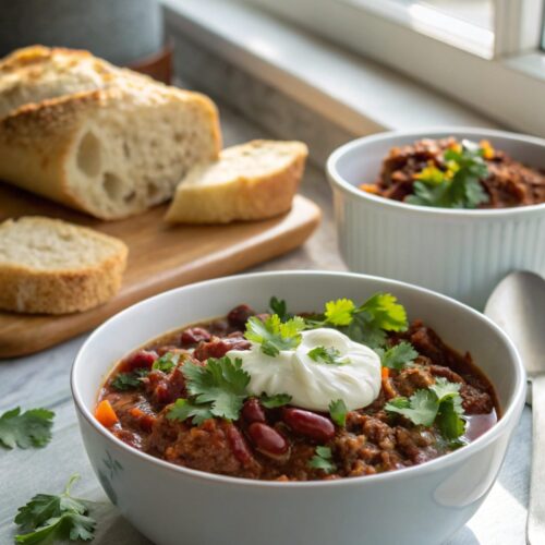 SEO-friendly alt text describing the featured image of classic beef chili with beans.