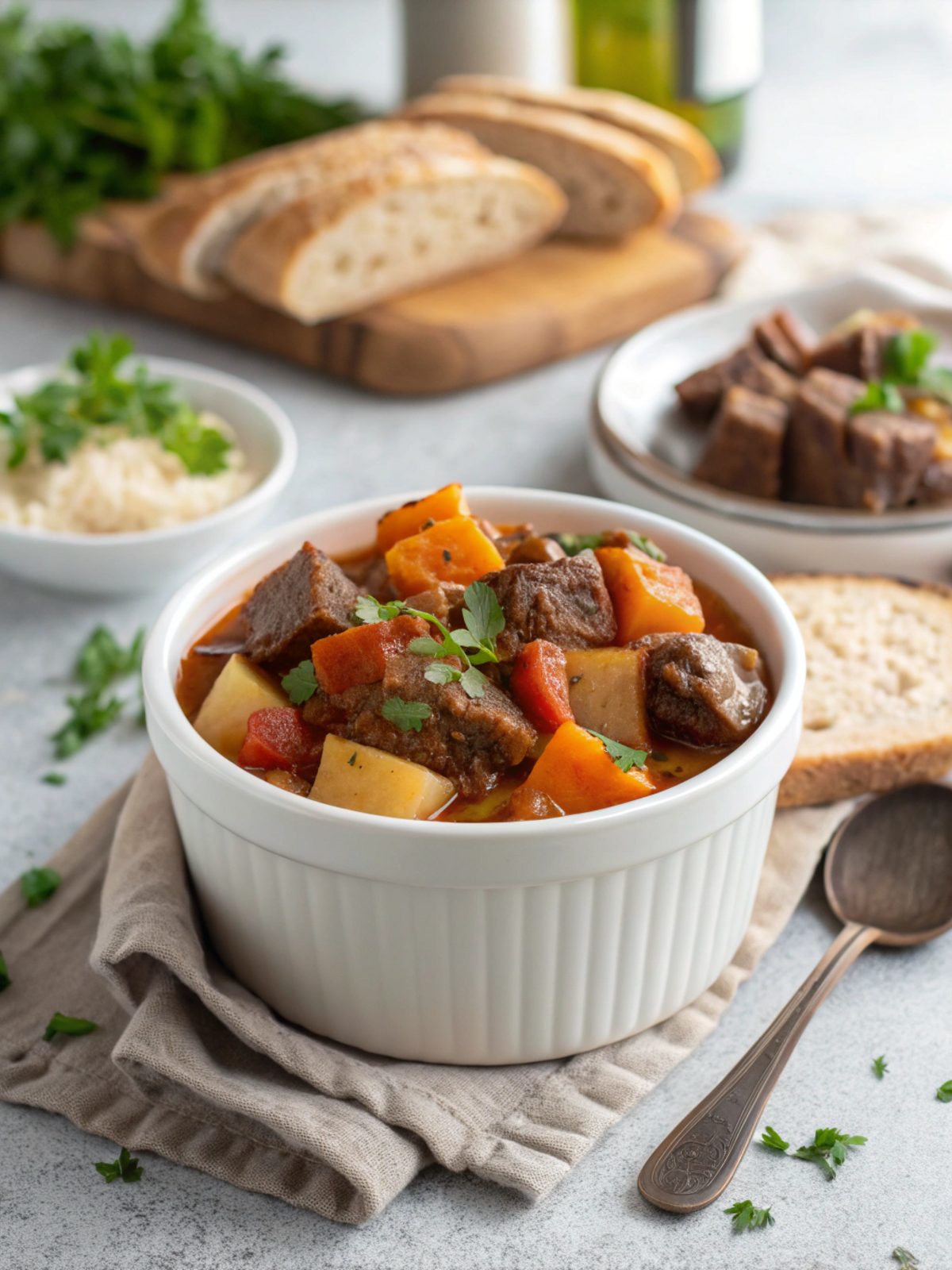 Featured image of Comforting Crockpot Beef Stew served in a bowl.