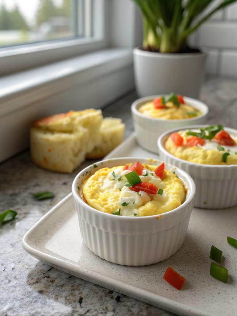 Delicious cottage cheese egg bites ready to be served