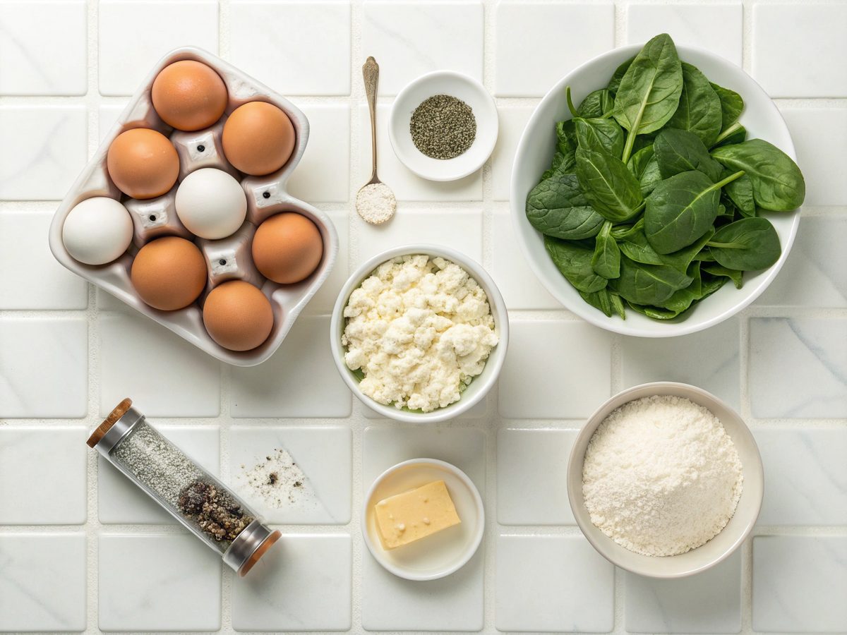 Ingredients for making cottage cheese egg bites recipe