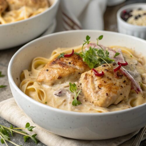 Delightful creamy baked chicken thighs recipe showcased for culinary inspiration