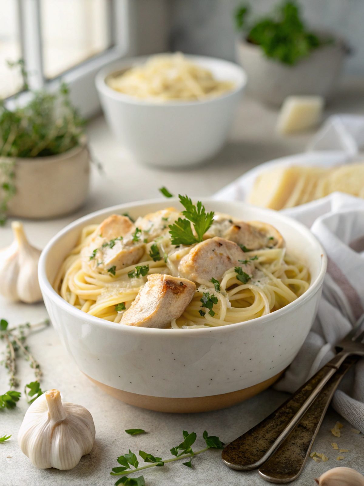Rich and delectable creamy garlic chicken recipe featured image