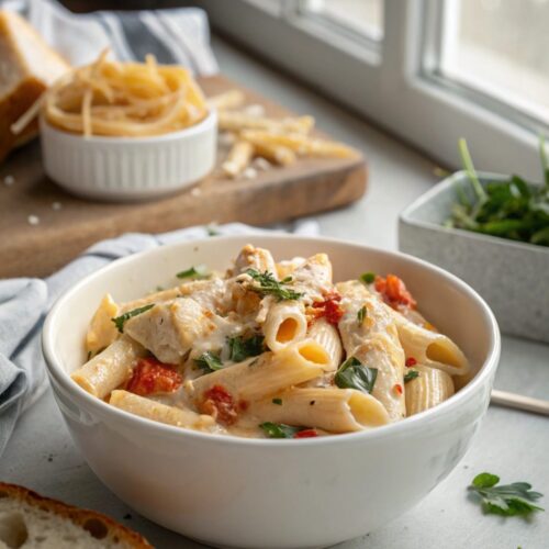 Delicious plate of Creamy Marry Me Chicken Pasta