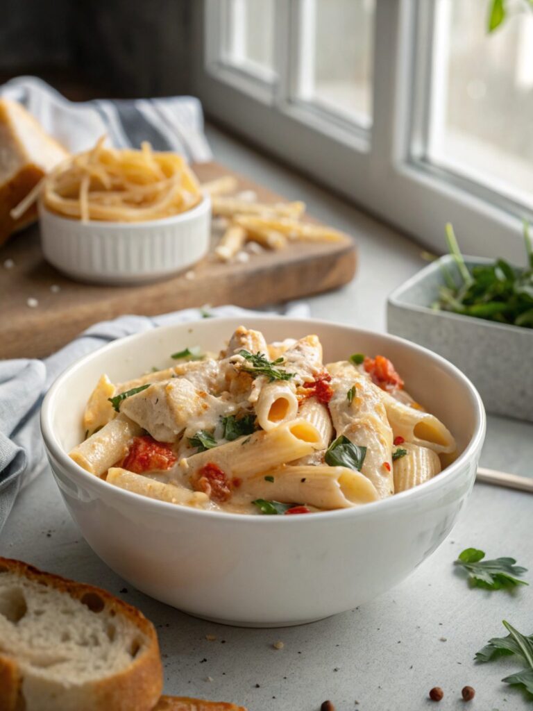 Delicious plate of Creamy Marry Me Chicken Pasta
