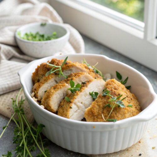 SEO-friendly alt text describing the featured image of Parmesan Crusted Chicken.