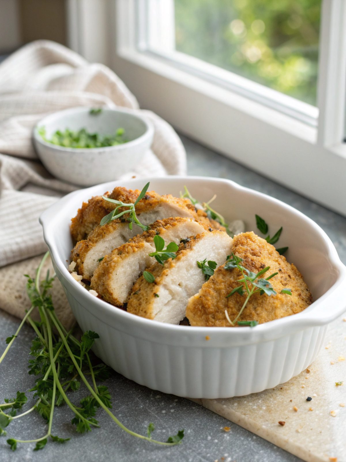 SEO-friendly alt text describing the featured image of Parmesan Crusted Chicken.