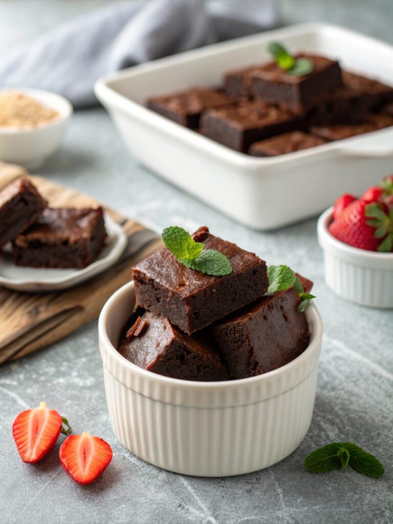 Rich and gooey chocolate fudge brownies featured beautifully