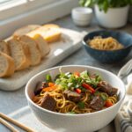 SEO-friendly alt text describing the featured image of Beef Ramen Stir Fry