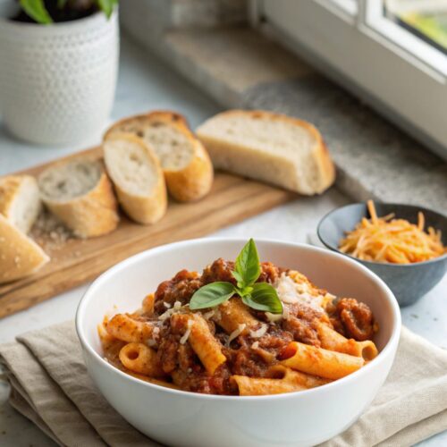 SEO-friendly alt text describing the featured image, including the Beefaroni recipe