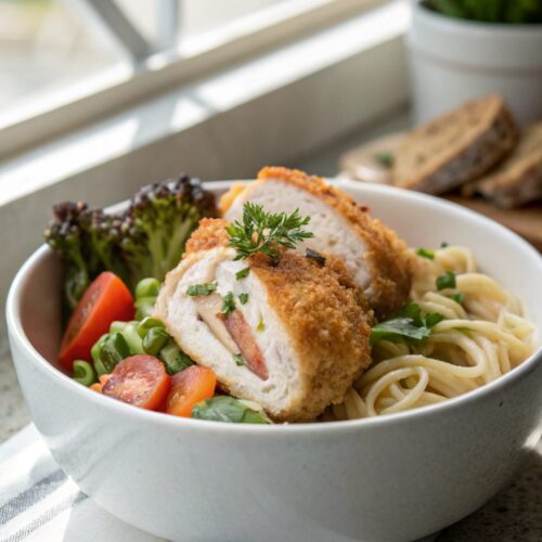 Delightfully Classic Healthy Chicken Cordon Bleu close-up