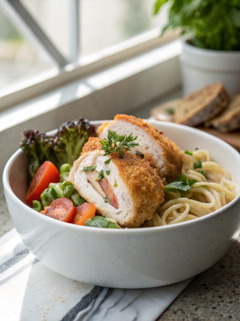 Delightfully Classic Healthy Chicken Cordon Bleu close-up