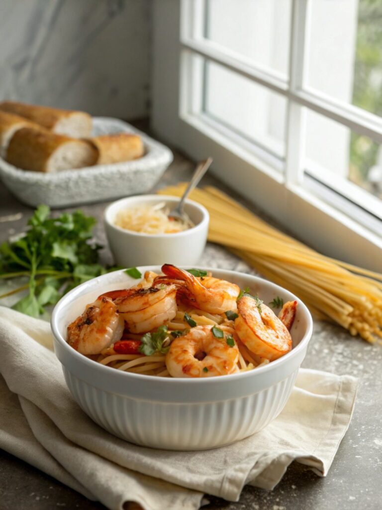 Delicious Honey Garlic Shrimp Dinner served with perfect glaze