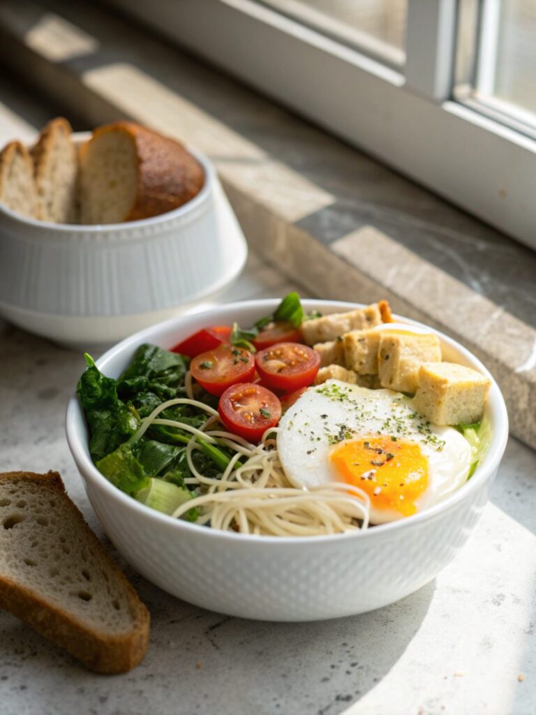 A beautifully prepared protein breakfast meal, ready to energize your mornings.