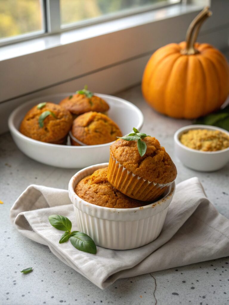Delicious homemade pumpkin spice muffins fresh from the oven