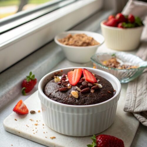 Delicious vegan chocolate cake ready to serve