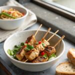 SEO-friendly featured image of Deliciously Zesty Bang Bang Chicken Skewers laid out elegantly
