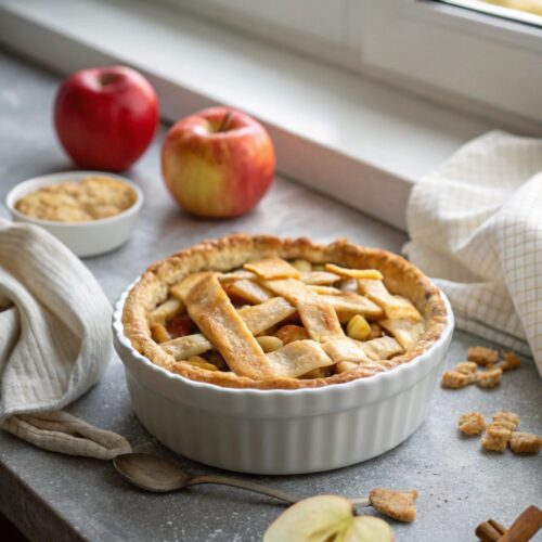 Golden, flaky homemade apple pie ready to serve