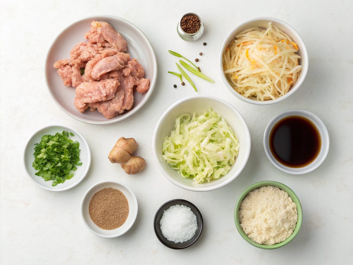 Image depicting the ingredients for a high protein egg roll bowl