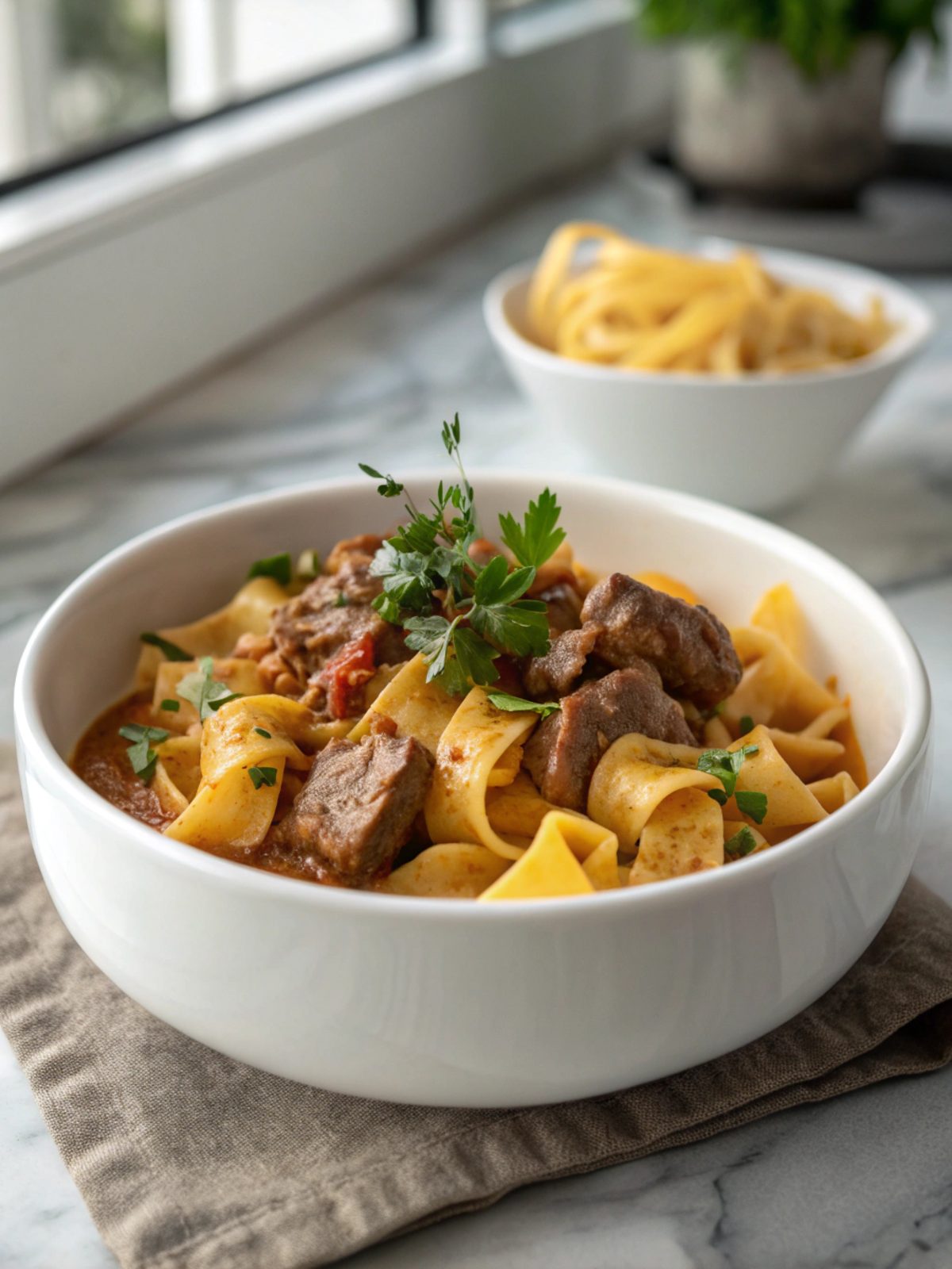 SEO-friendly alt text describing the featured image, including Gordon Ramsay Beef Stroganoff